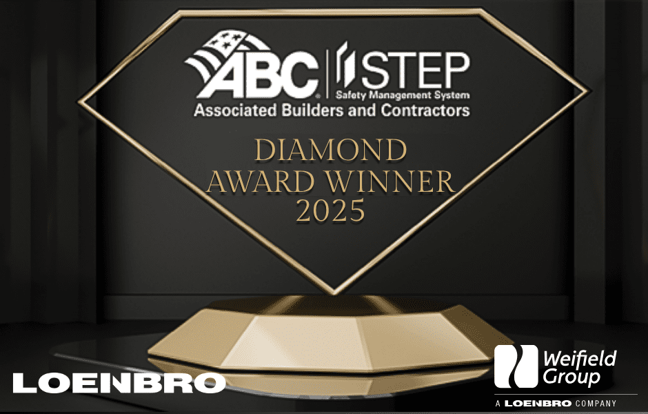 We are proud to announce that both Loenbro and our newly-acquired electrical contracting organization, Weifield Group, have earned the ABC STEP Diamond Award for 2025!