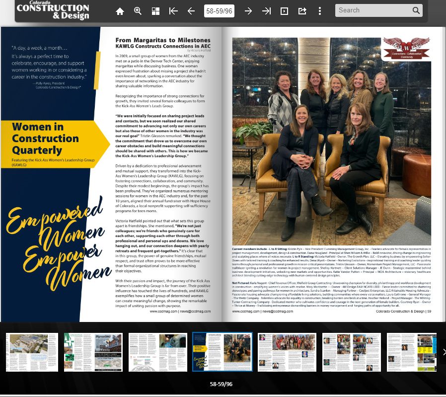 COLORADO CONSTRUCTION & DESIGN FEATURE: THE KICK-ASS WOMEN'S LEADERSHIP GROUP [KAWLG]