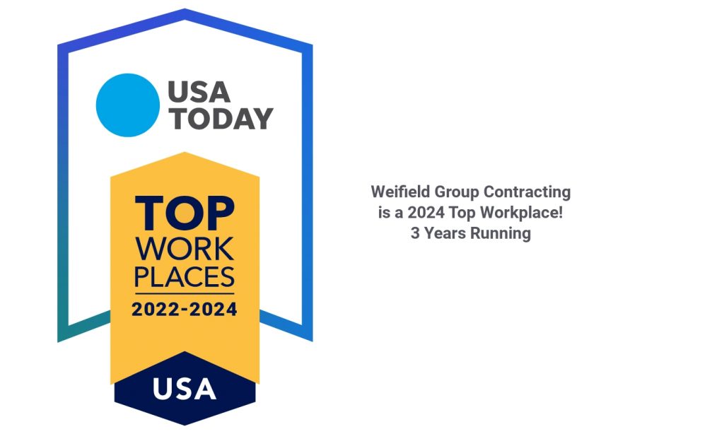 Weifield Group Contracting is excited to announce that for the third consecutive year, we have been named a Top USA Workplace for 2024!